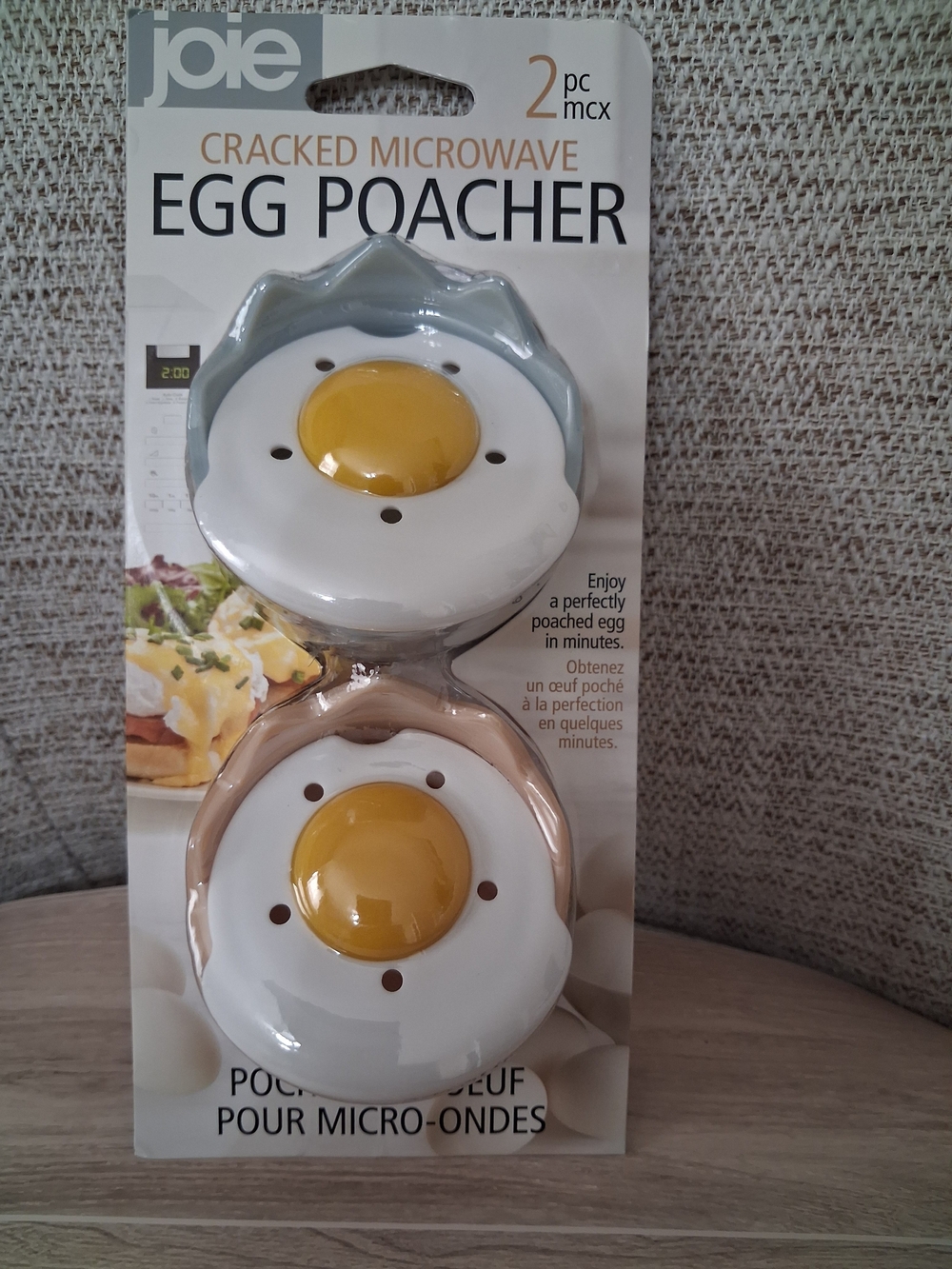 Joie Cracked Microwave Egg Poacher Set - White, Yellow, Light Blue, Tan